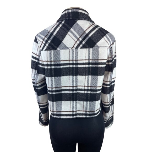 Zara Women's Black & White Plaid Button-Up Jacket With Pockets Sz S - Picture 3 of 8